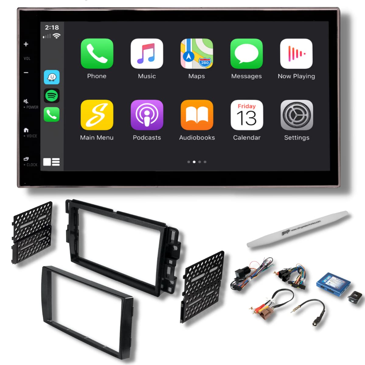 6.8” Double Din Car Stereo Touchscreen Radio & Dash Kit (2013-2018) Silverado, Sierra, Tahoe, Suburban, Yukon, Certified Wireless Apple CarPlay/Android Auto, Bluetooth, Steering Wheel Controls