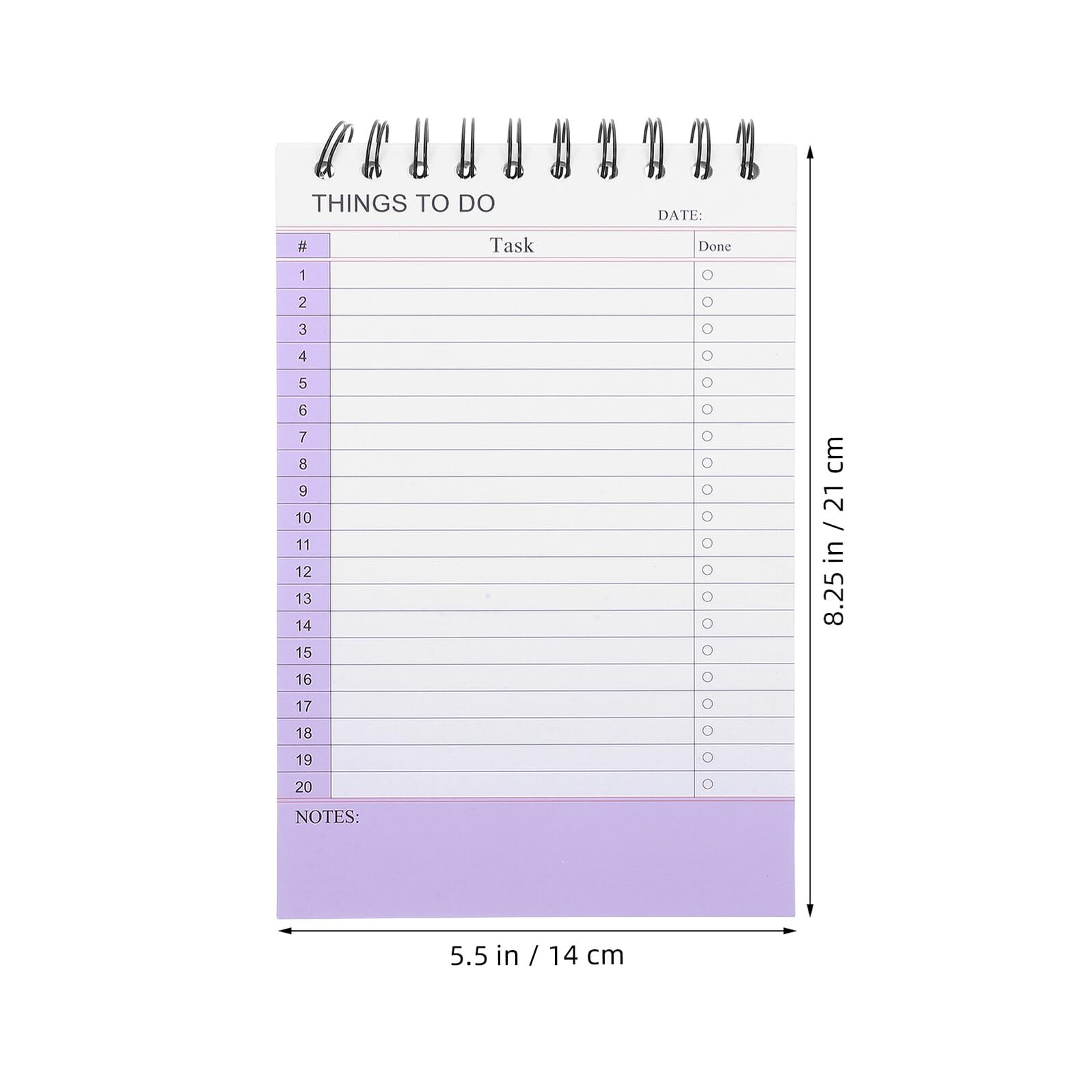 Housoutil 2 Paquets Cahier à Anneaux bloc-notes De Liste De Tâches Cahier De Planificateur bloc-notes à Reliure Supérieure Liste De Choses à Faire Quotidiennement Doublé Purple