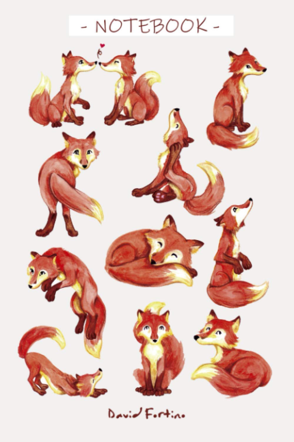 LIL' FOX NOTEBOOK: Cute Foxes Themed Notebook - Size (6"x9") with lined pages in two shades of gray, Perfect for Journal, Writing, Doodling, Sketching and Notes. 120 pages