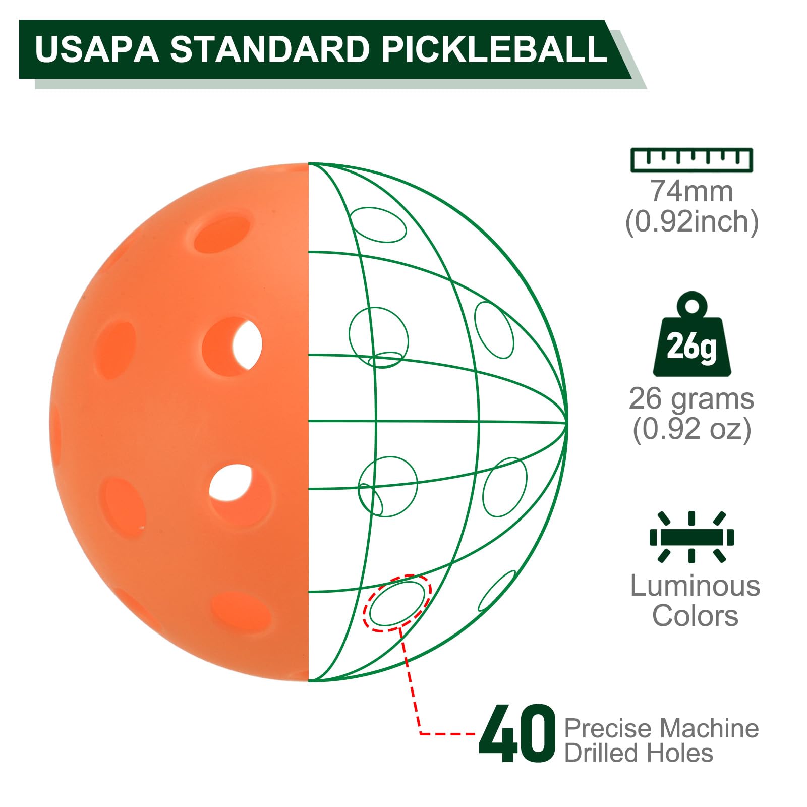 PATIKIL Luminous Pickleball Balls - Image 2