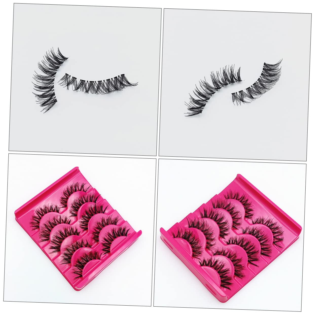 Beaupretty Lot De 4 Faux Réutilisables Moelleux Et Moelleux Pour Le Maquillage Kit D'extension De Naturels Faits À La Main 15 Paires X 4
