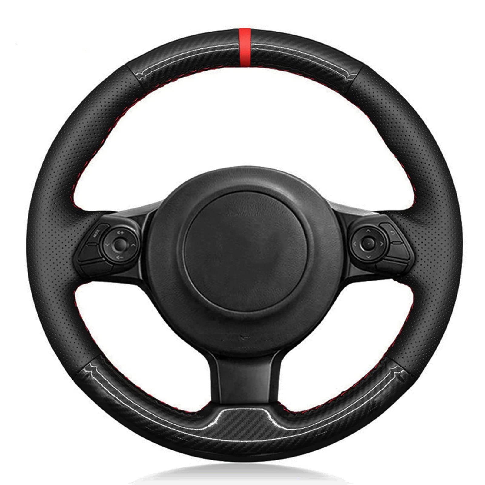 Amazon.co.jp: WKSDDP カーステアリングホイールカバーレザーカーボン