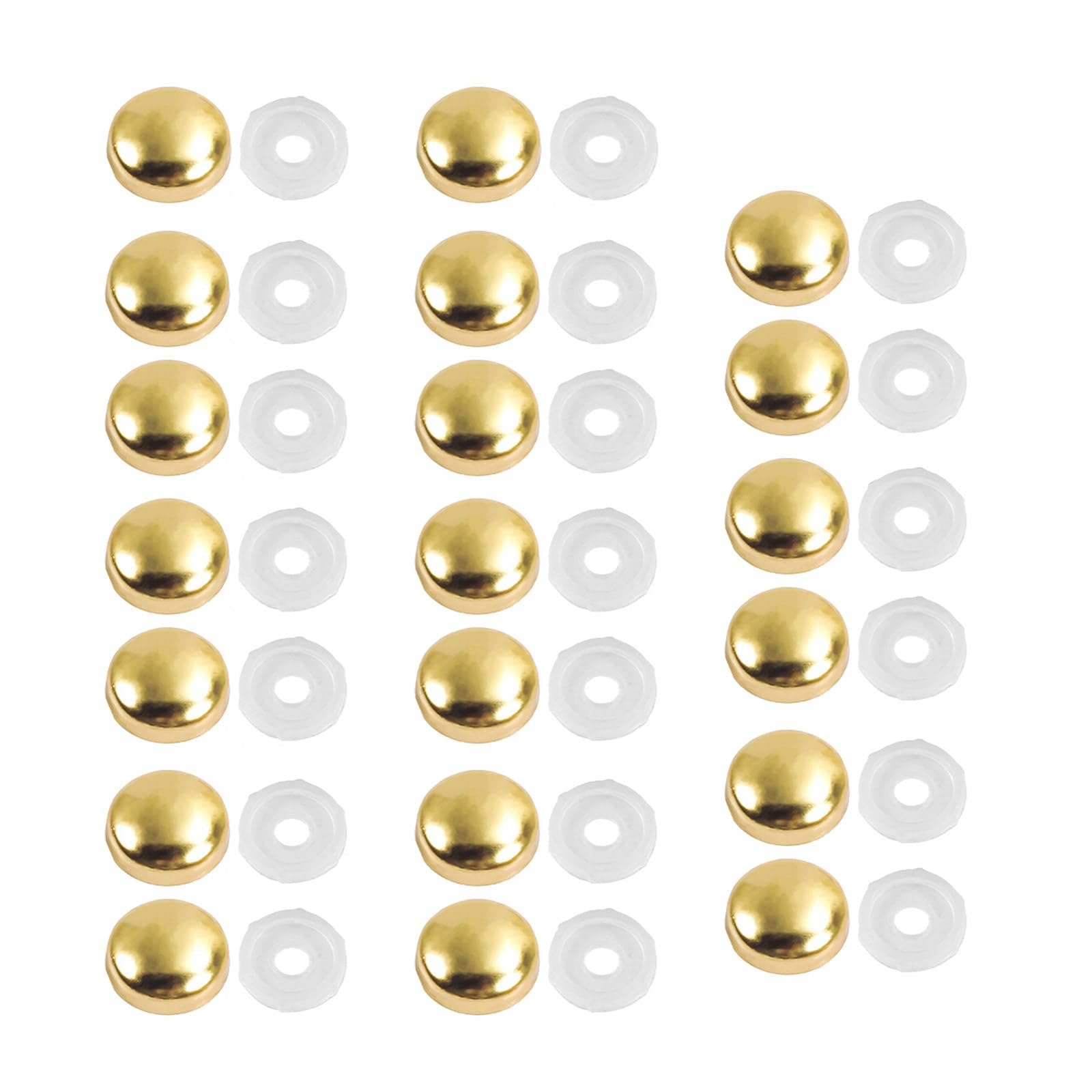 Newft Gold 20Pcs 16Mm Glass Screws Caps Decorative Screw With Caps Flat Advertisement Nails Fittings Decorative Covers Nails Flat Advertisement Fittings