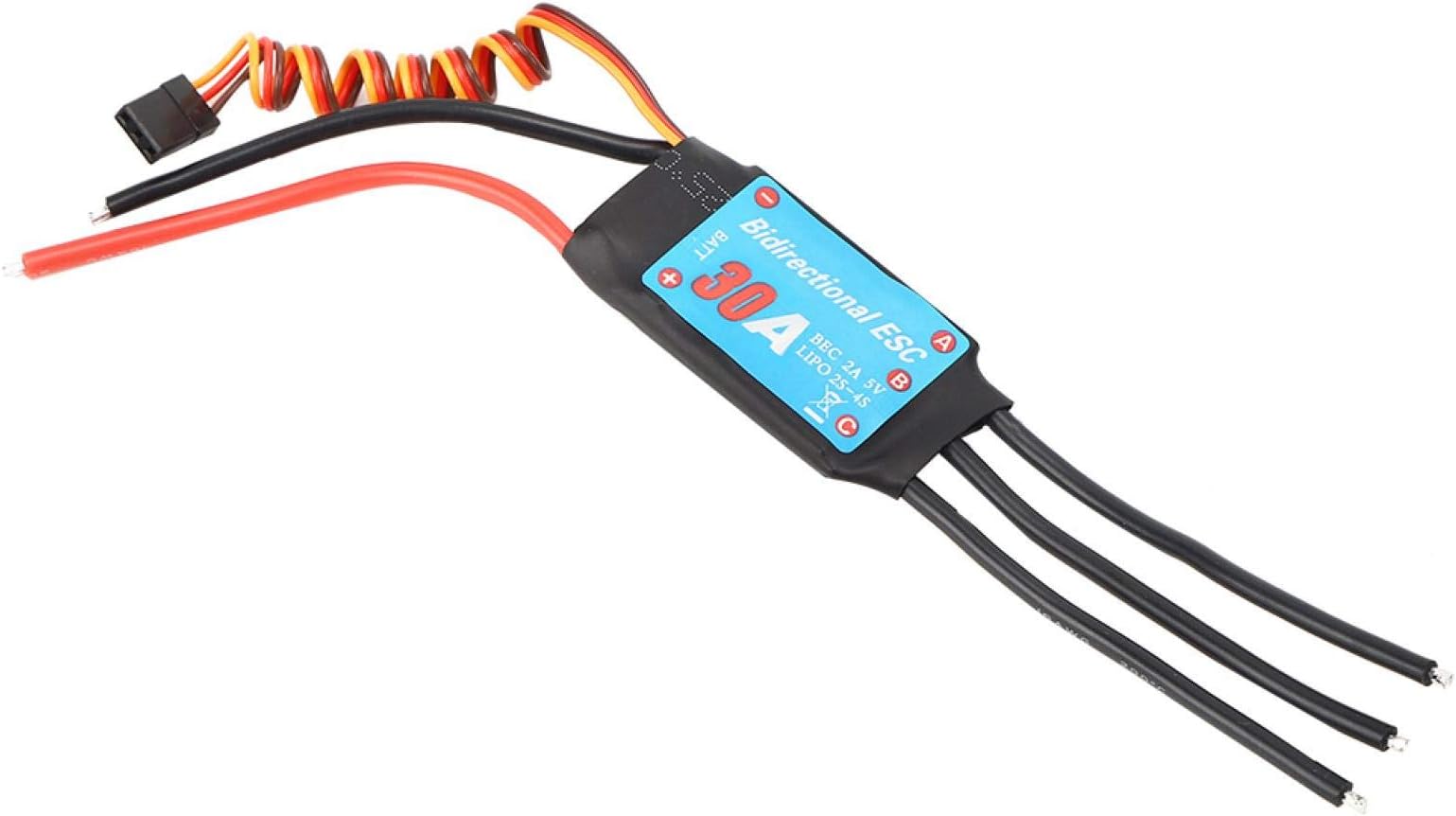 Bidirectional 30A Brushless Electronic Speed Controller 1 to 1 Power Output for RC Boats Ships and Cars (Two Way ESC)
