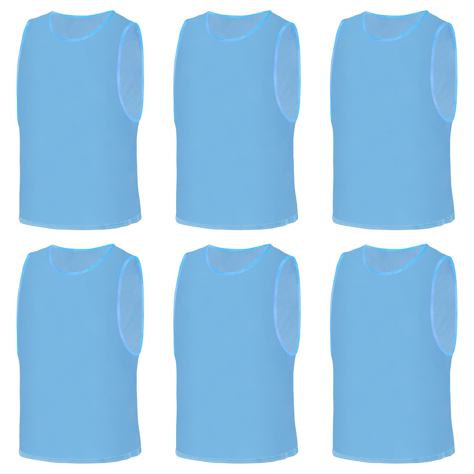 AUYAO Fussballtraining Leibchen Fubball Kinder 6 Set Mesh Trimmage Trainingsleibchen Fußball Trainingsweste Sport Markierungshemd Damen Westen Fussball Volleyball Basketball Teamtraining M (Hellblau)