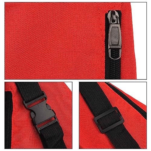 Bohue 3Pcs Lifeguard Costume Set Empty Top Sun Hat Adjustable Hat Red Waterproof Waist Bag Plastic Whistle Fancy Dress Accessories for Men Women - Image 3