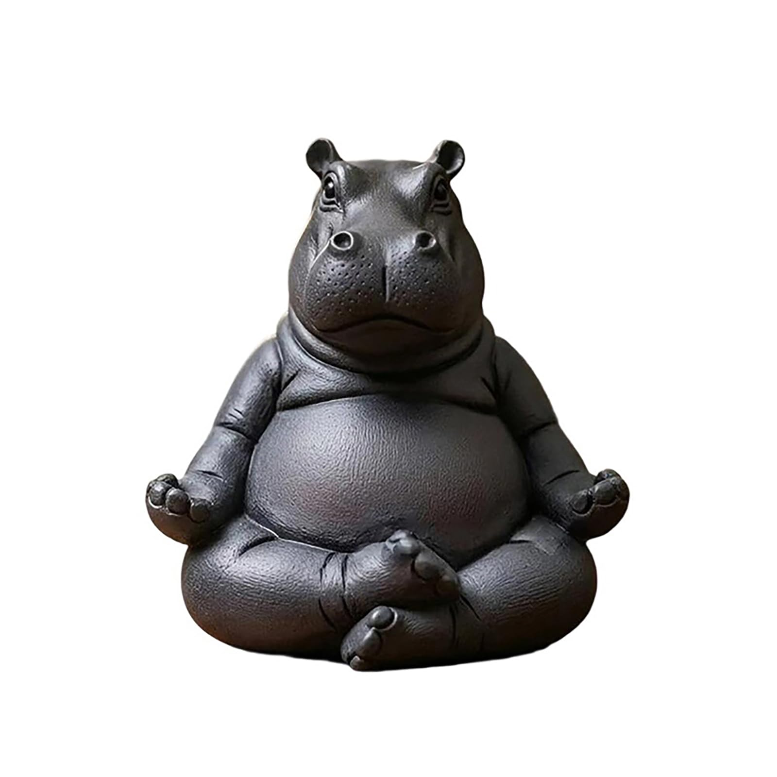 Qwyeiq Girls Meditation Resin Hippo Figurine Cute Yoga Master Hippo Figurine Resin Hippopotamus Sculpture Figurines Statue Lifelike Hippopotamus Statue Mini Animal Hippos Ornaments Unique Home Table Centerpiece Decor