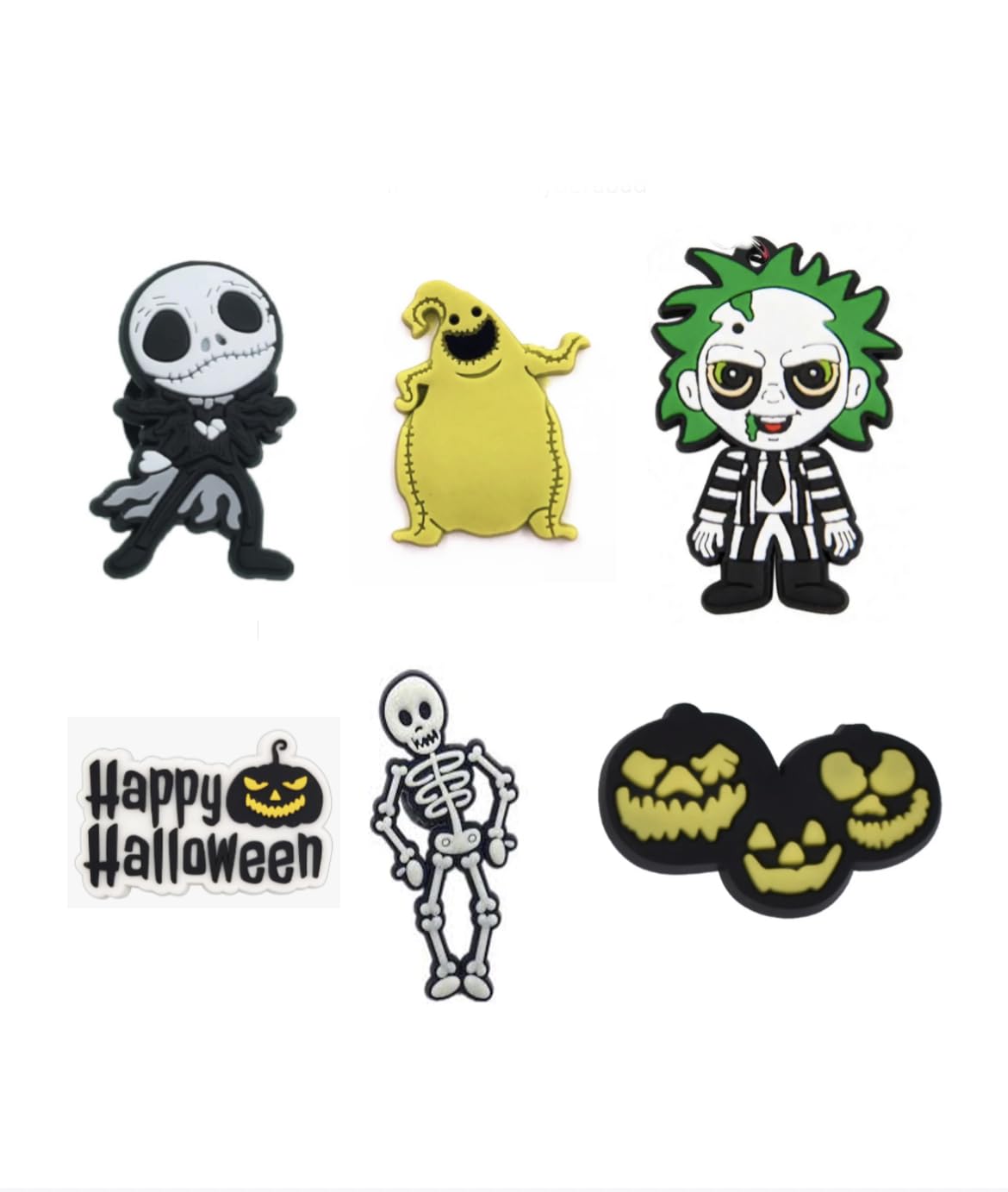 Pack of 6 Halloween Character Shoe Charms Set - Iconic Halloween Figures Shoe Decorations (B0CB9CDYL3) Amazon Price History, Amazon Price Tracker
