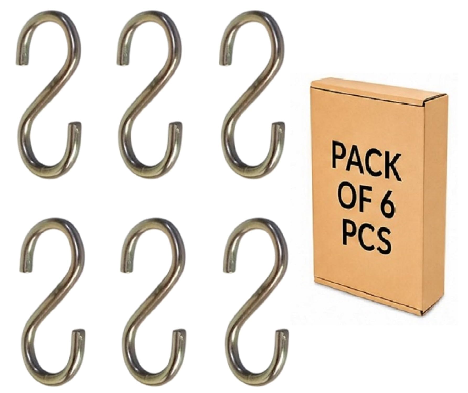 Q1 Beads 6 Pcs Metal 4 inches Heavy Duty S Hook 7 mm for Jhula Swing Hammock Hanging Accessories 200 Kgs Capacity S-Hook Set for Baby Swing,Boxing Punching Bag, Hang Any Article (Chrome)-image-40