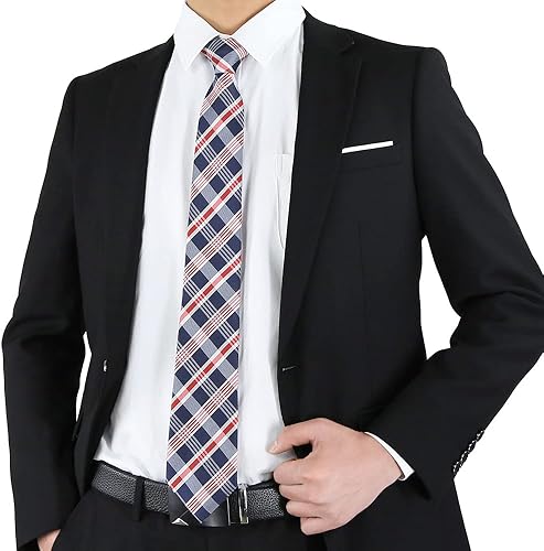 Vista 21 de WeiShang Lote de 6 corbatas clásicas de seda para hombre, corbatas tejidas jacquard