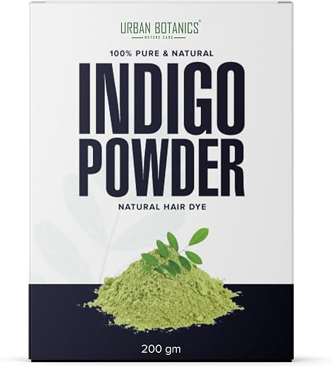 UrbanBotanics 100% Raw &amp; Natural Indigo Powder for Natural Hair Color, Organic &amp; Chemical-Free, For Men &amp; Women, 200g
