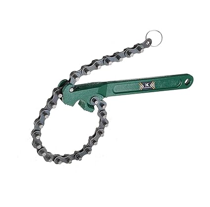 Karnawat Multi-Purpose Flat Oil Filter Chain Wrench Spanner Puller, Removal, Installation, Fitting Tool (225 mm)