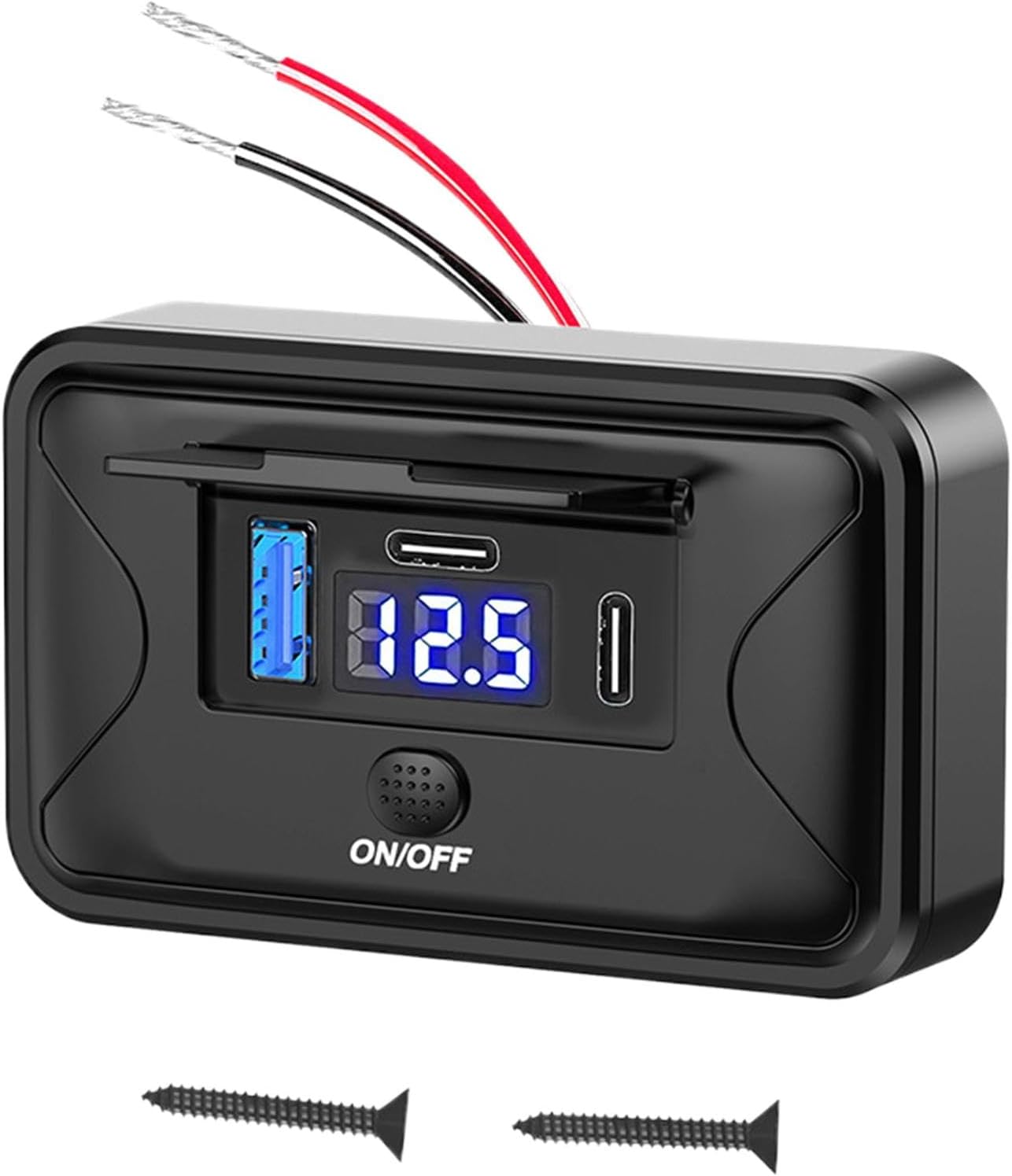 Caricabatteria da auto a 3 porte, caricatore da viaggio per veicoli a ricarica rapida con display di tensione, prestazioni stabili ed efficienti per camion, caricatore da parete per ricarica rapida e