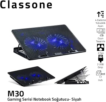 Classone M30 Gaming Led Notebook Cooler, 15.6 , Blue