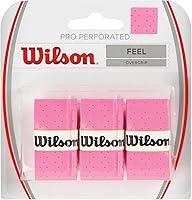 Wilson Perforated Pro Tennis Racquet Overgrip Pink 3-Pack | Pro-Used Moisture-Wicking Grip for Superior Control & Comfort