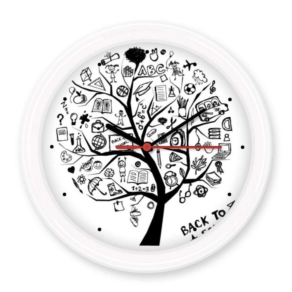 Horloge décorative silhouette d'arbre peinte, idée cadeau originale pour anniversaire et maison
