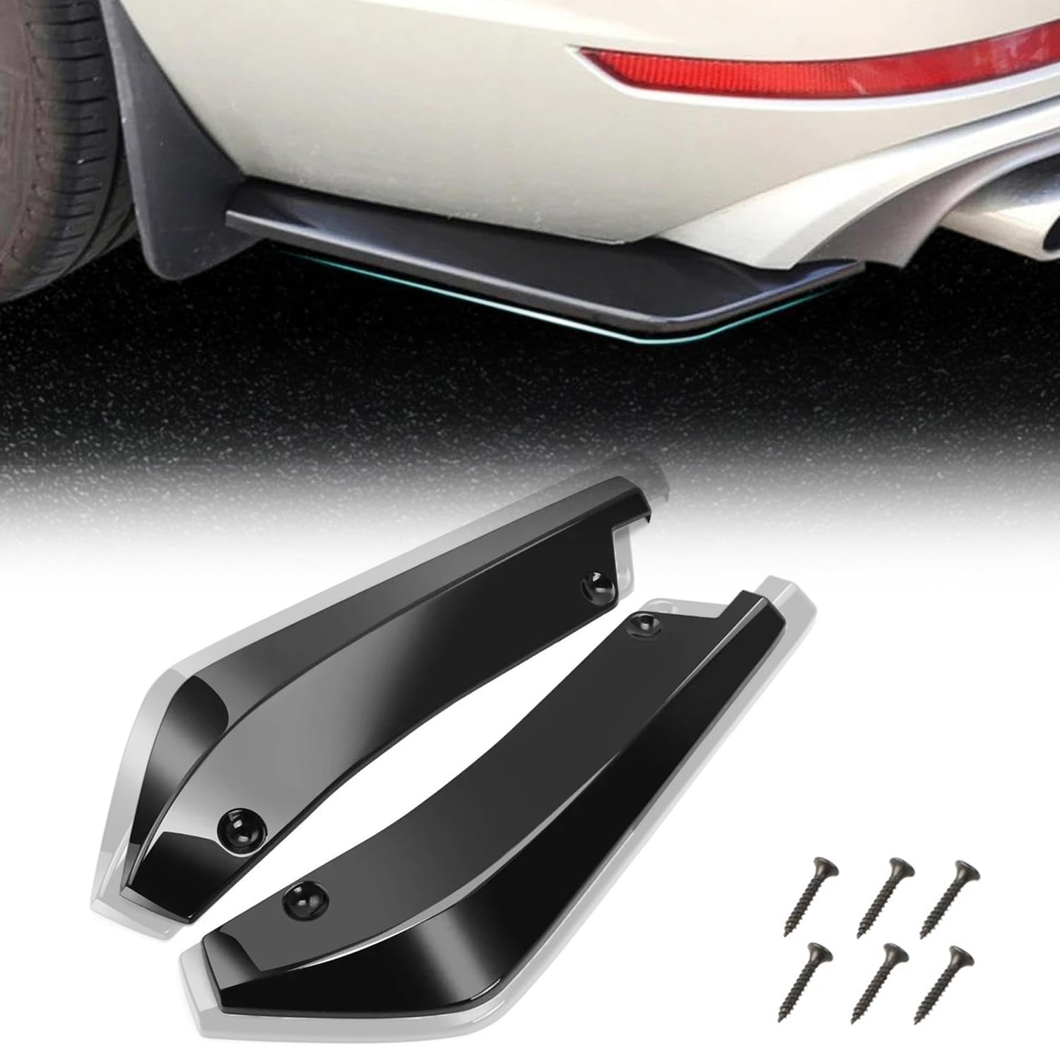 Jggqsy A/Black 2Pcs Rer Bumper Lip Splitter Cr Body Spoiler For Bmw 4 Series F36 Grn Coupé, Cr Side Fender Skirt Lip Splitter Cnrd Protector,