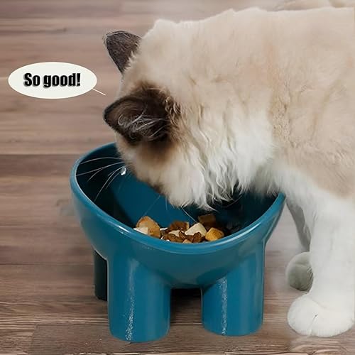 Miniatura 5 de Cuenco de agua para gatos, cuencos elevados para mascotas, antideslizantes, inclinados, para gatos, cachorros, perros pequeños