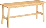 HOOBRO 100cm Bamboo Dining Bench, Farmhouse Wood Bench, Kitchen & Living Room Furniture, Easy to Assemble, Sturdy and Stable, Mocha MA03CD01G2