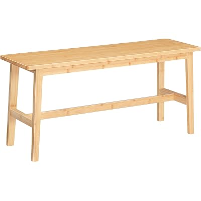 HOOBRO 39.3'' Bamboo Dining Bench, Farmhouse Table Bench, Kitchen & Living Room Furniture, Easy to Assemble, Sturdy and Stable, Natural YL03CD01G2