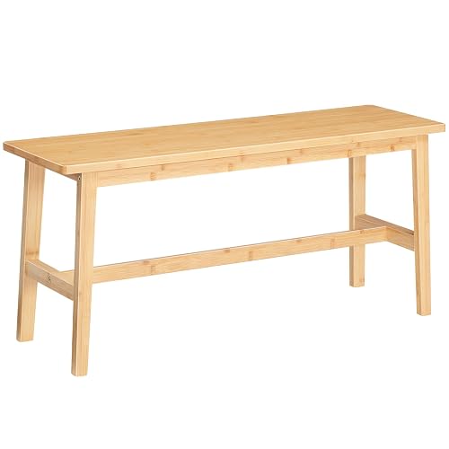 HOOBRO 39.3'' Bamboo Dining Bench, Farmhouse Table Bench, Kitchen &