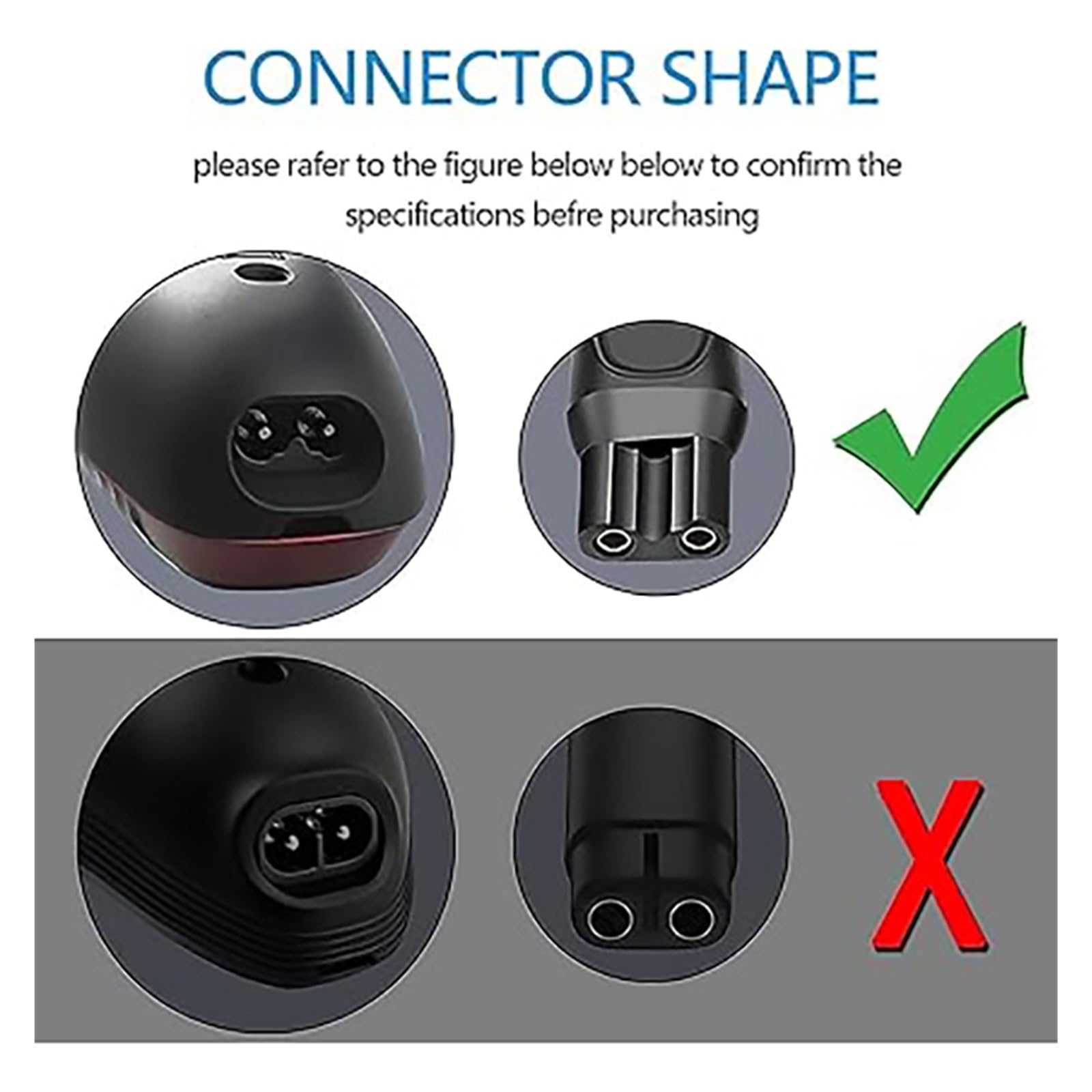 Adattatore for Caricabatterie Da Viaggio | 3 Tipi Di Alimentatore A | Compatibile con i rasoi elettrici Philips Multi Series(EU plug A00390)