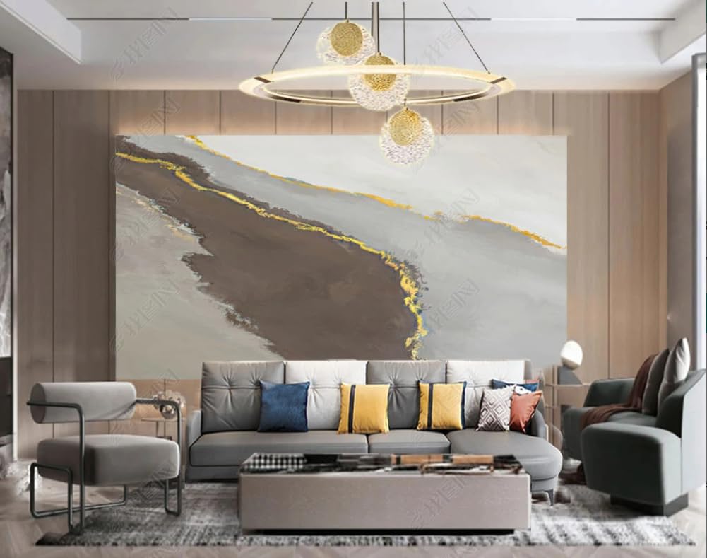 Papier Peint Intissé Peinture Abstraite À L'Encre pour Intérieur Haut de Gamme