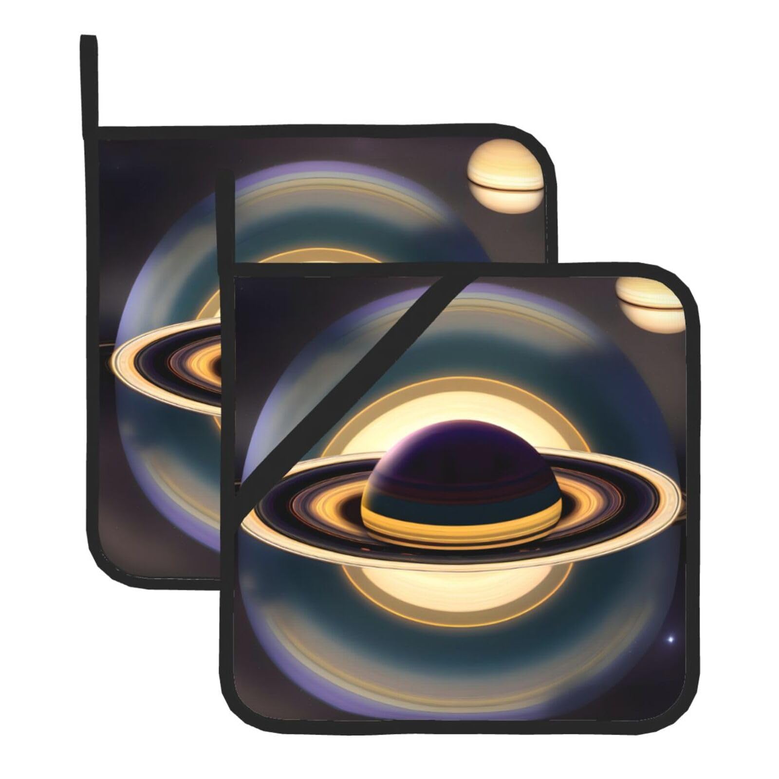 Beautiful Saturn Square Heat Resistant Trivet Set Thick and Durable for Baking Barbecue Cookware Oven