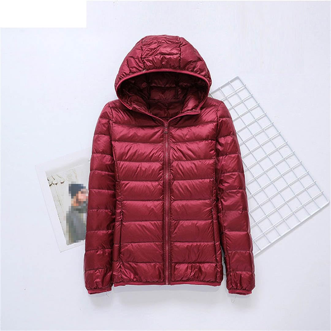 Piumino Sottile Autunno Inverno Piumino Bianco Con Cappuccio Piumino Portatile Femminile