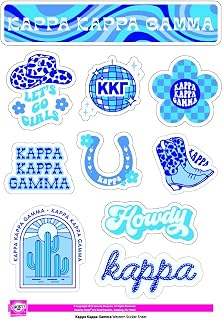 Kappa Kappa Gamma Sticker Sheet - Western Design Vinyl Sorority Stickers with Officially Licensed Designs, Removable Adhesive, 10 Stickers per Sheet, by Sorority Shop