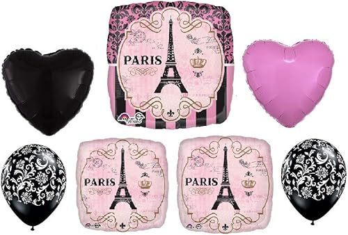 Conjunto de globos de fiesta de París OUI decoraciones de torre eiffel favores CUADRADO