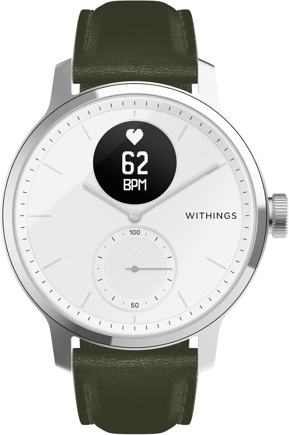 Withings - Premium Leather Wristband for ScanWatch, Steel HR, Steel HR Sport, Move ECG, Move and Steel