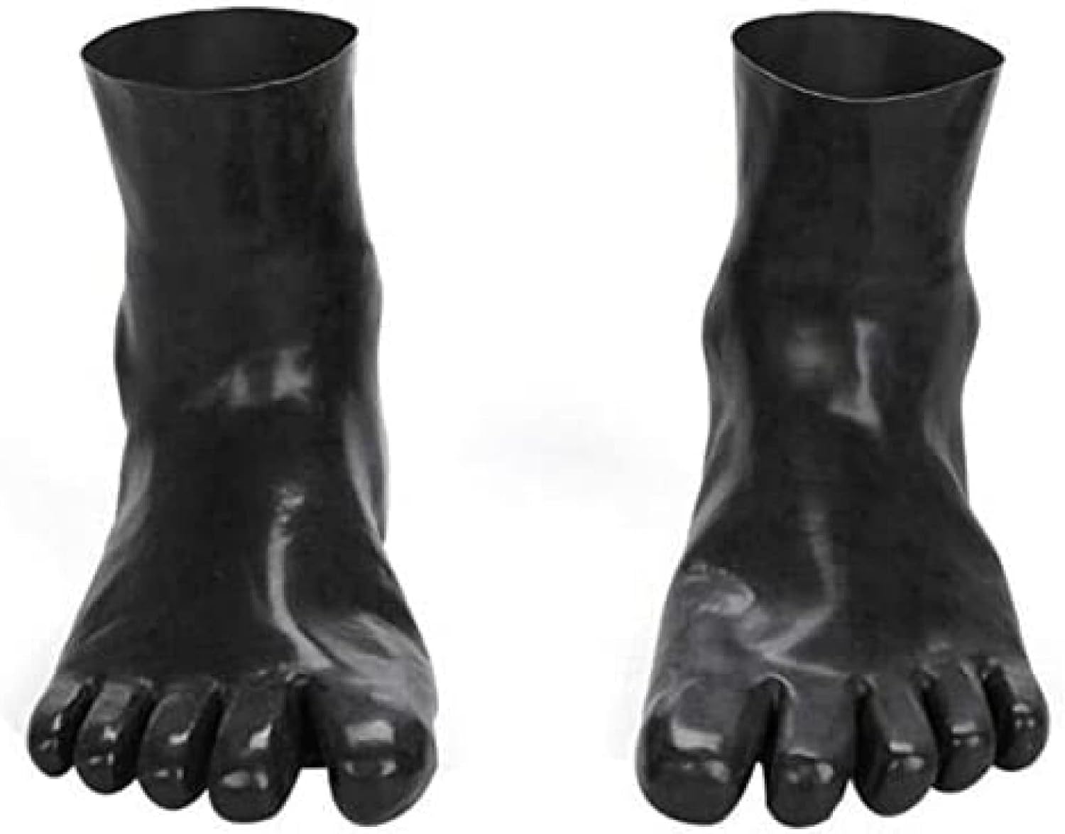 Sexy Latex Rubber Toe Socks Unisex Hosiery Toe Socks Black,Black,Medium