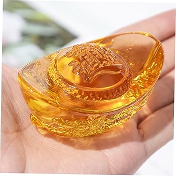 Amazon｜NUOBESTY 年新年龍紋水晶元宝デスクトップ飾り 幸運を