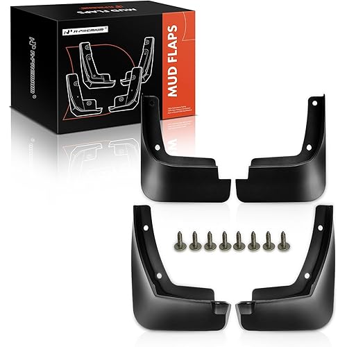 A-Premium Set of 4PCS Mud Flaps Splash Guards Mudguards Mudflaps with Hardware Kits Accessories Compatible with Hyundai Elantra, 2021-2023, Sedan, Black Color, Front and Rear(Driver & Passenger Sides)