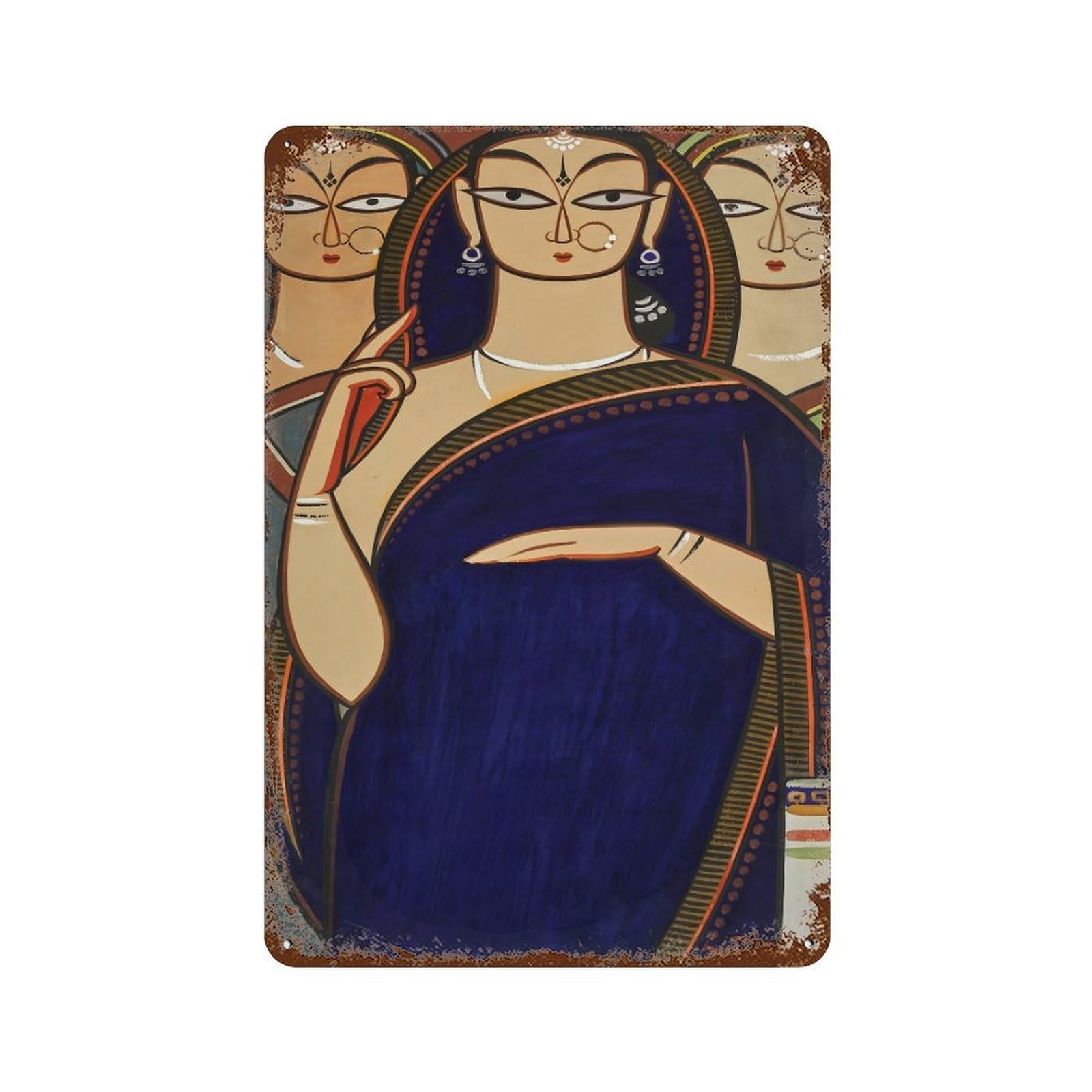 xiaoxiaoshen Indian Painters Jamini Roy (2) Wall Decor Art Metal Tin Poster Modern Home Decor Art Home Bar Shop Decorations Vintage Sign 30x20cm