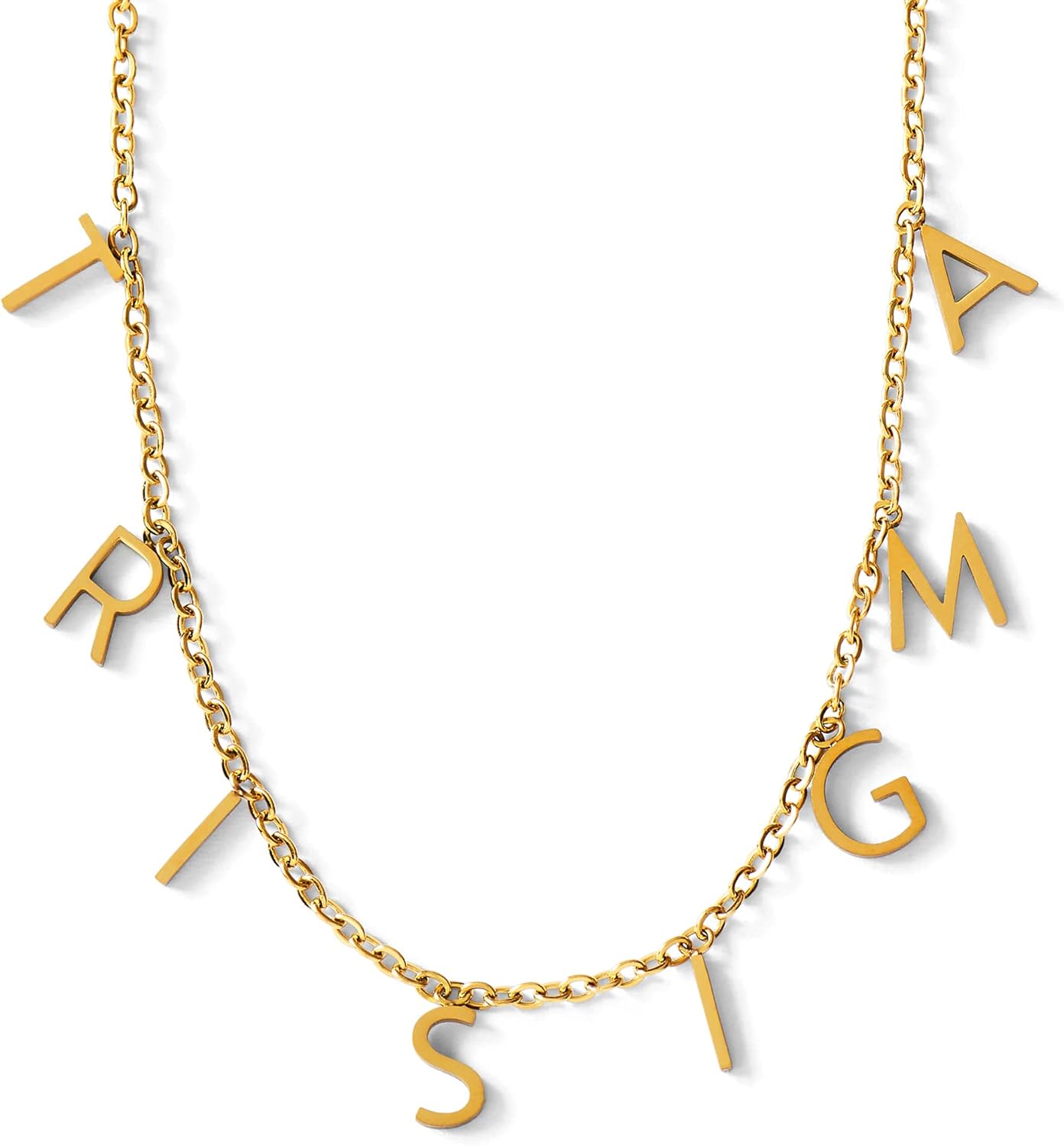 Sorority Shop Sigma Sigma Sigma Necklace — SSS Name Necklace, 18K Gold Plated Sorority Gifts Necklace, Long-Lasting Tri Sigma Gifts for Women