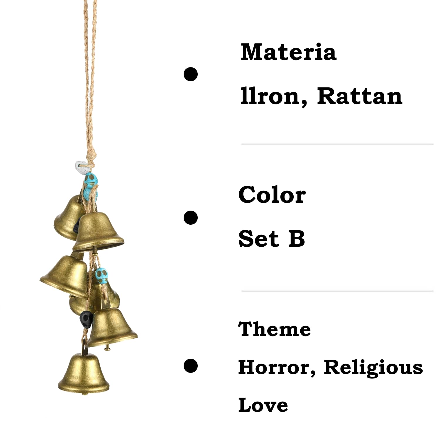 Protection Des Cloches De Sorcières Faites à La Main Des Cloches De Sorcière Couronne De Sorcellerie Pentagramme Sorcière Roard Cloches De Protection