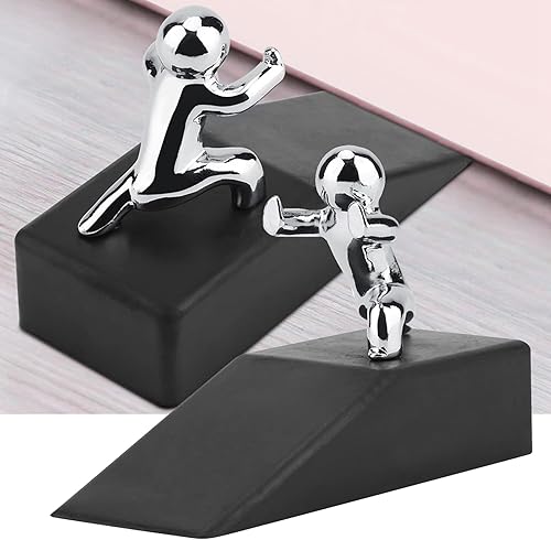 Miniatura 2 de Tope de puerta de goma, diseño novedoso de cuña antideslizante para puerta, rampa de goma resistente con decoración de hombre pequeño para el hogar,