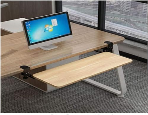 Bandeja de ratón doble oriental, para teclado de escritorio, 29.9 x 9.8in, cajón de teclado de ordenador, el accesorio perfecto para el hogar y la