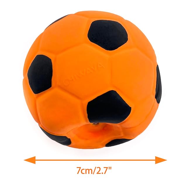 Foto 2 de 8 de Chiwava 3 Piezas 7 cm Squeak Pelotas Juguetes para Perros Latex Juguete en Forma de Pequeño Fútbol para Perro…