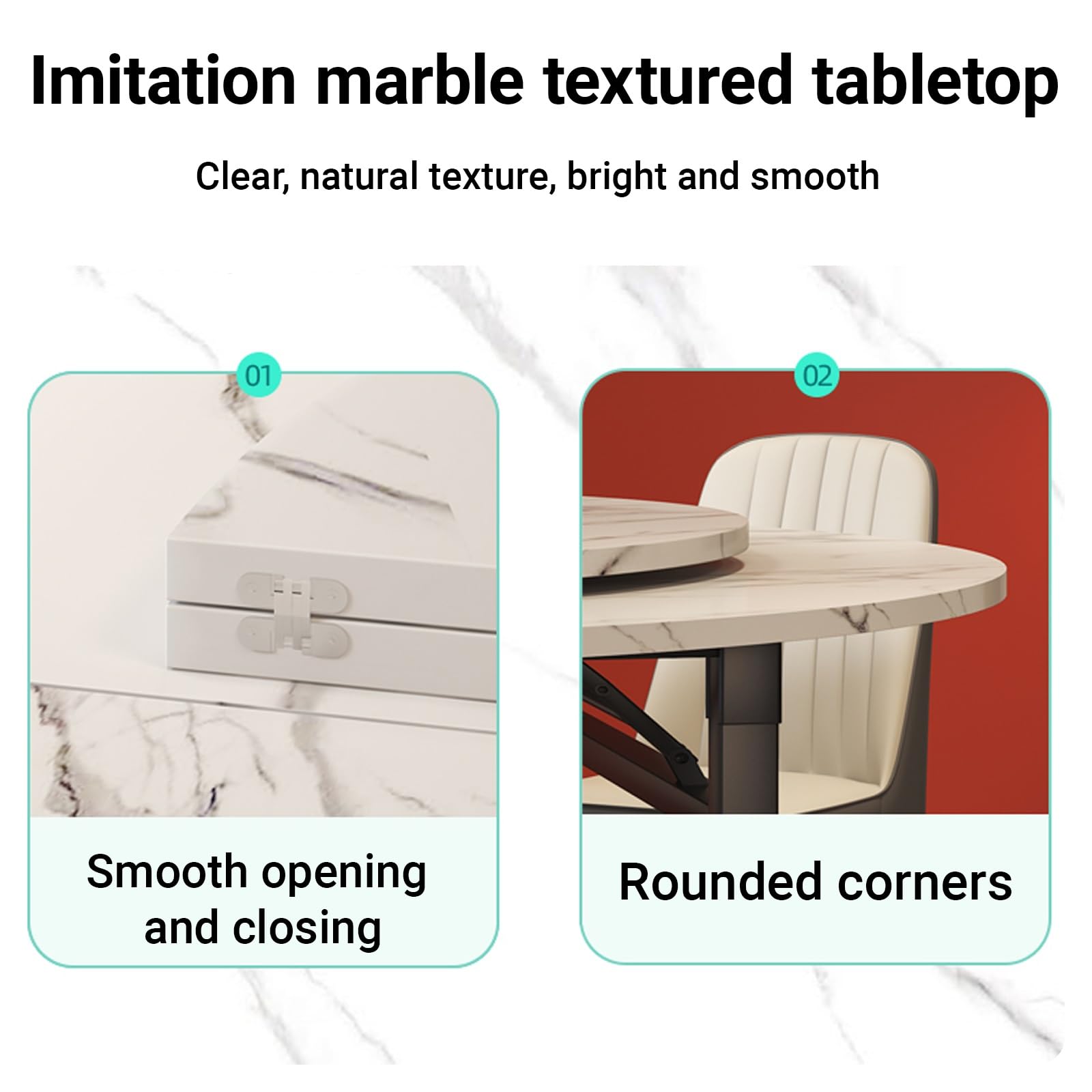 Tablero de Mesa Plegable Redondo de Madera Grande, de 140 a 218 cm, Extensor de Repuesto Temporal, para Interior y Exterior, para 10 a 15 Personas (Piedra, 220 cm/86,6 Pulgadas)