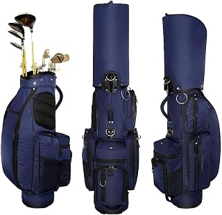 Golf Push Cart Golf Bag,Golf Cart Bag, Ultralight Cart Bag Unisex Golf Tour Club Bag for Golf Course and Travel, 5-Way Divider,Black (Color : Dark Blue)