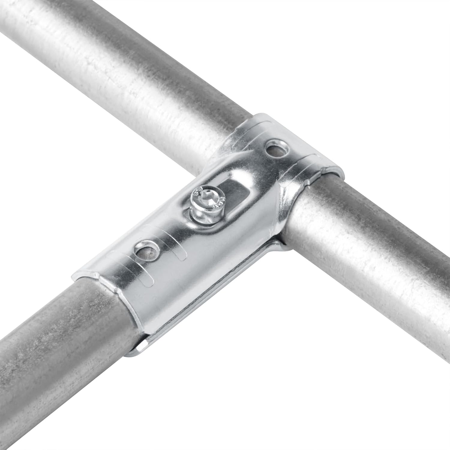 10 Sets T Pipe Clamp Connector for 1-1/4" x 1-1/4" (1.25" OD) Round Tube Frame, Chain Link Fence Tee Clamps