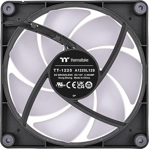 Thermaltake CT120 ARGB Sync (Lot de 2) 120mm PWM Ventilateurs de boîtier – 9 LED adressables, câble en Guirlande, 57,05 CFM, 2,23mm H₂O, 25,8 DB(A), synchronisation Carte mère 5V, Noir