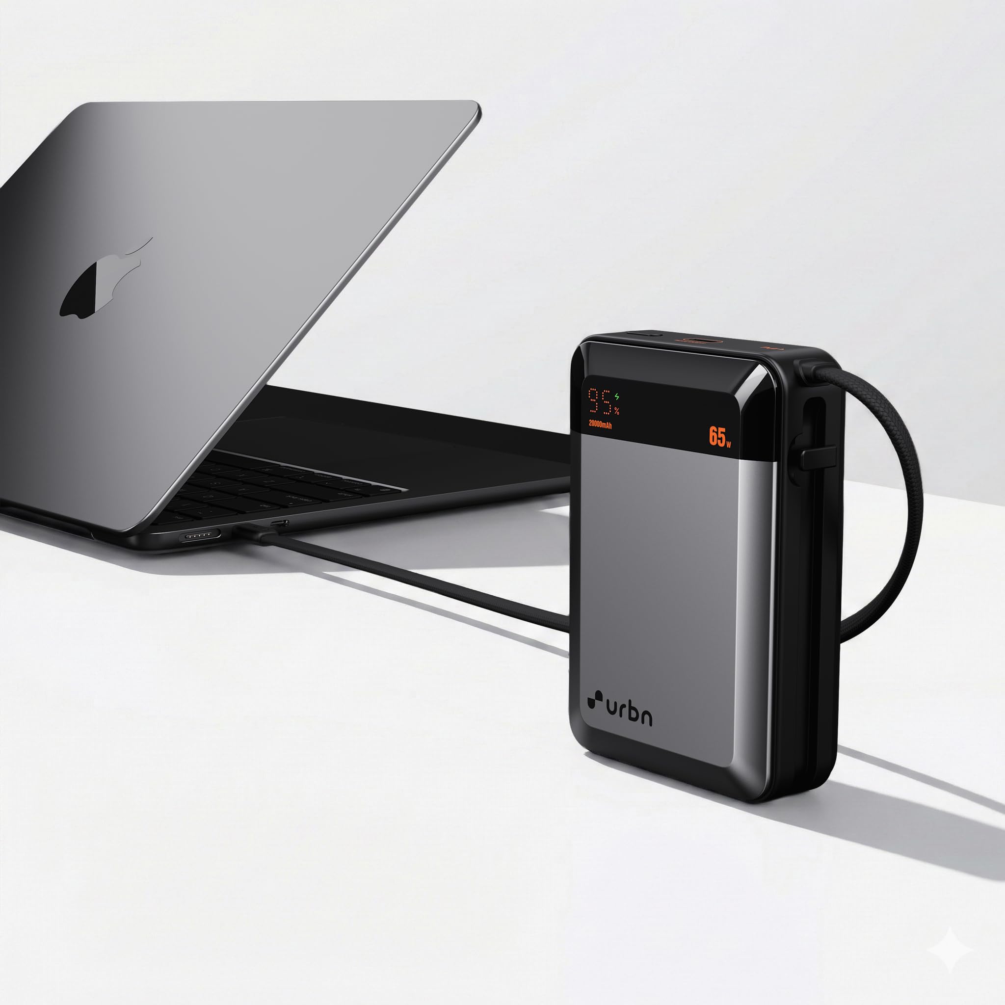 URBN 20000 mAh 65W Ultra Volt Power Bank | Dual Output | PD + QC Compatible | LED Display | Two-Way Fast Charge | Pass-Through Charging | for MacBook Air, iPhone, Samsung, Android & More (Grey)-image-37