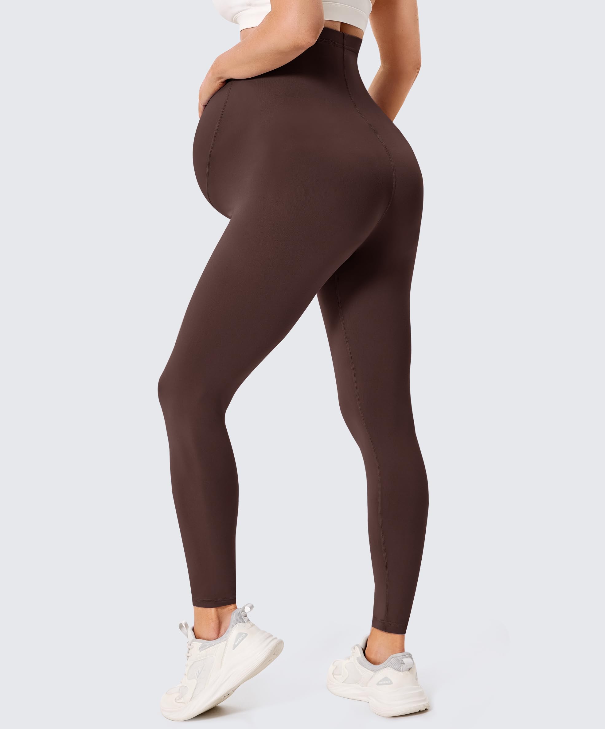BAYDI Creamlush Legging de grossesse pour femme avec soutien ventral réglable, doux, taille haute, opaque, confortable, pour le yoga, les loisirs