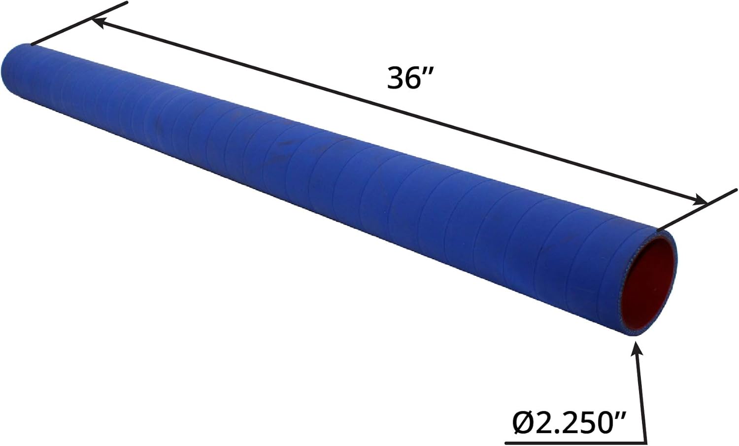 Silicone Radiator Coolant Hose 2.25" ID x 3 Foot Stick 4-ply W/Rubber lining