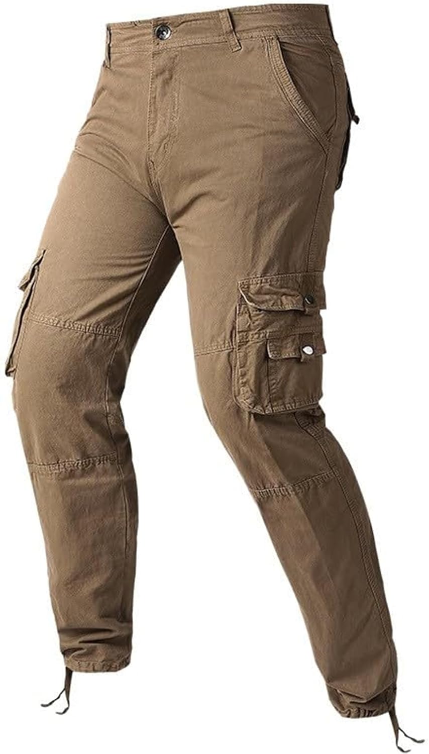 Mens Cargo Pants Drawstring Elastic Waist Stretch Casual Relaxed Fit Lightweight Sweatpants Outdoor Training Trousers