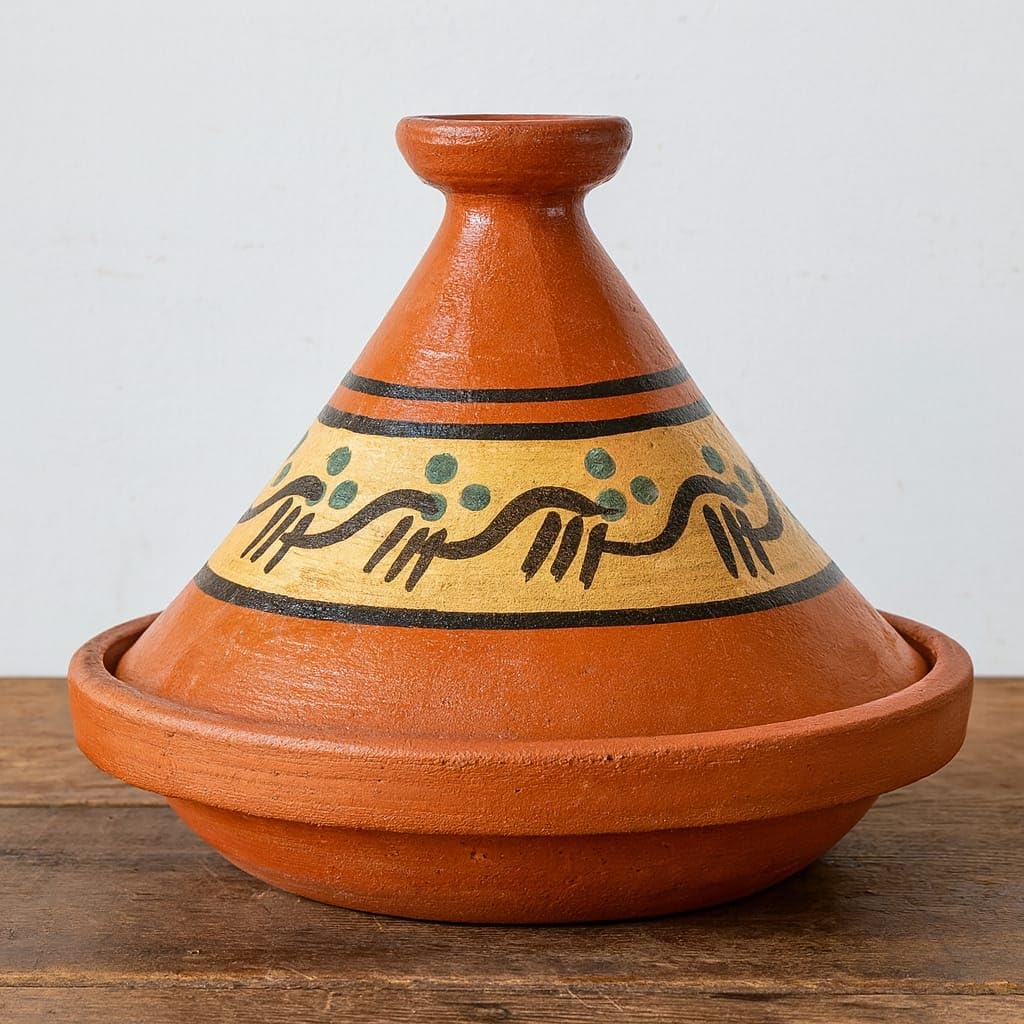 Tajine XL 35 cm in Terracotta Dipinta a Mano – Pentola Tradizionale Marocchina/Tunisina + Ebook Gratuito 3107251000